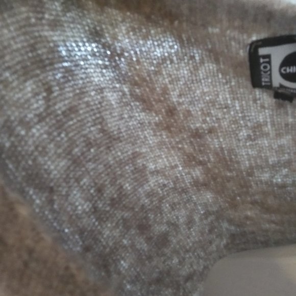 Made in Italy unique poncho style sweater with arms Tricot Chic neutral colors - Picture 14 of 16